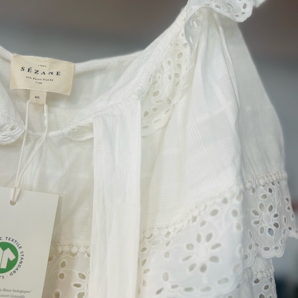 White Eyelet Lace Blouse size 14 or 16 new - Picture 9 of 10